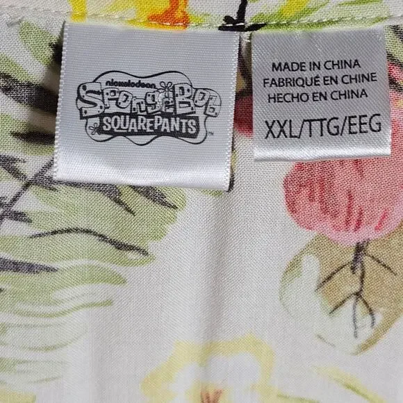 Nickelodeon SpongeBob SquarePants Men's Rayon Button Down Shirt XXL - Picture 9 of 12